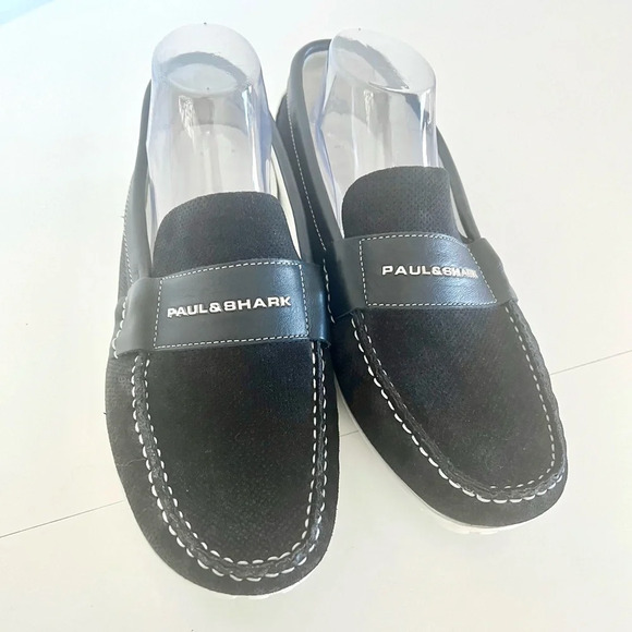 Paul & Shark Yachting Dark Blue Leather Slip-On Loafer Boat Shoes Size 43 - Picture 1 of 12
